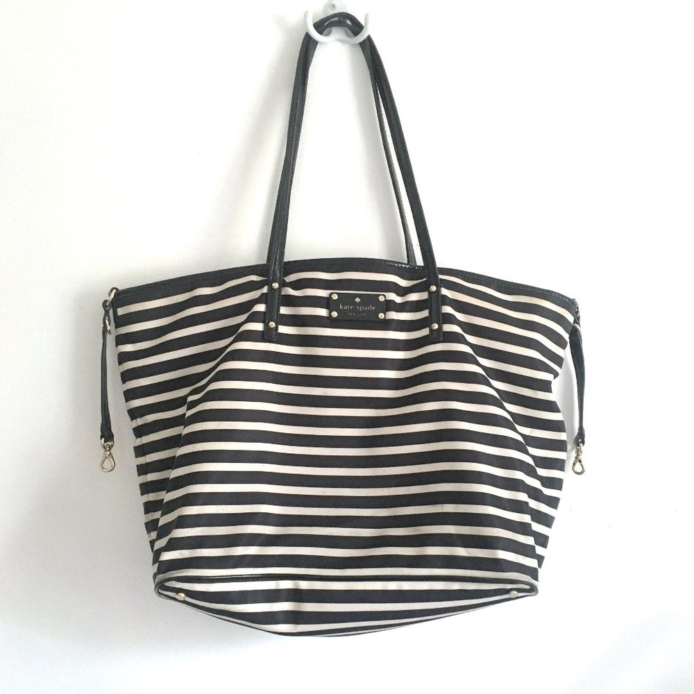 Kate Spade Black and White Stripe Diaper Bag